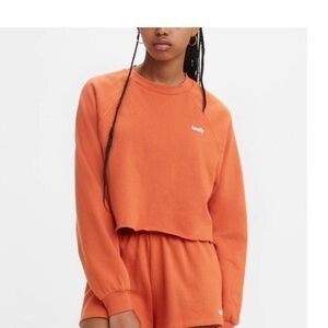 Levi’s cropped rust crew neck sweatshirt nwt